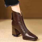 Isabelle | Botines de cuero cómodos con puntera y altura de tobillo