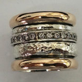 Anillo Vintage Dorado Grueso en Capas